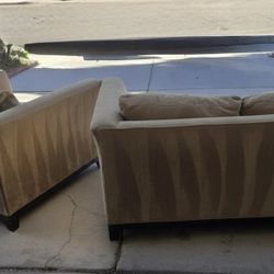 Matching Beige Loveseat + Oversized Chair