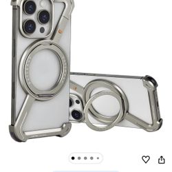 OATSBASF  iPhone 16 Pro Max 6.9", 360° Rotation Kickstand Aluminum Metal Z Case, MagSafe Wireless Charge