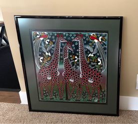 Cool Custom Framed Hand Painted Textile from Kenya