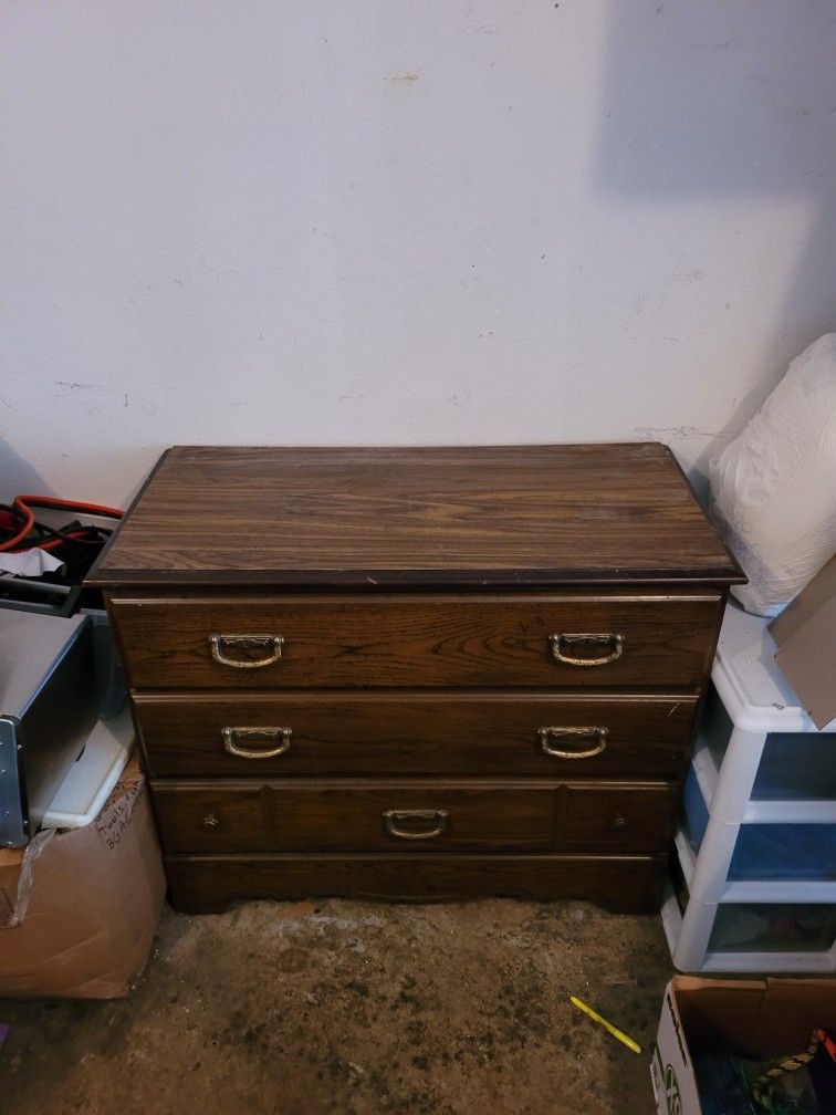 Dark Wood Short Dresser