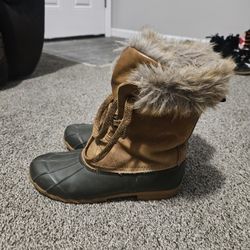 Sporto Agnes Duck Boots Size 10 Faux Fur Lined Vibram Sole Winter Boots