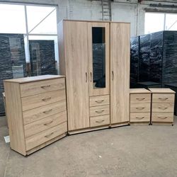 3door Wardrobe With Drawers Mirror And Shelves 