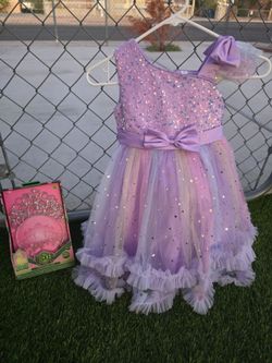 Girls Purple Sequin Tulle Party Dress