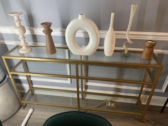 Gold Glass Console Table  Entryway