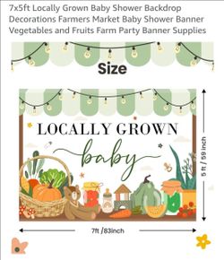 "Locally Grown Baby" Backdrop for Baby Shower