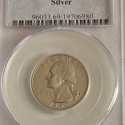 1994 S 25C Silver Washington Quarter Proof PCGS PR69DCAM