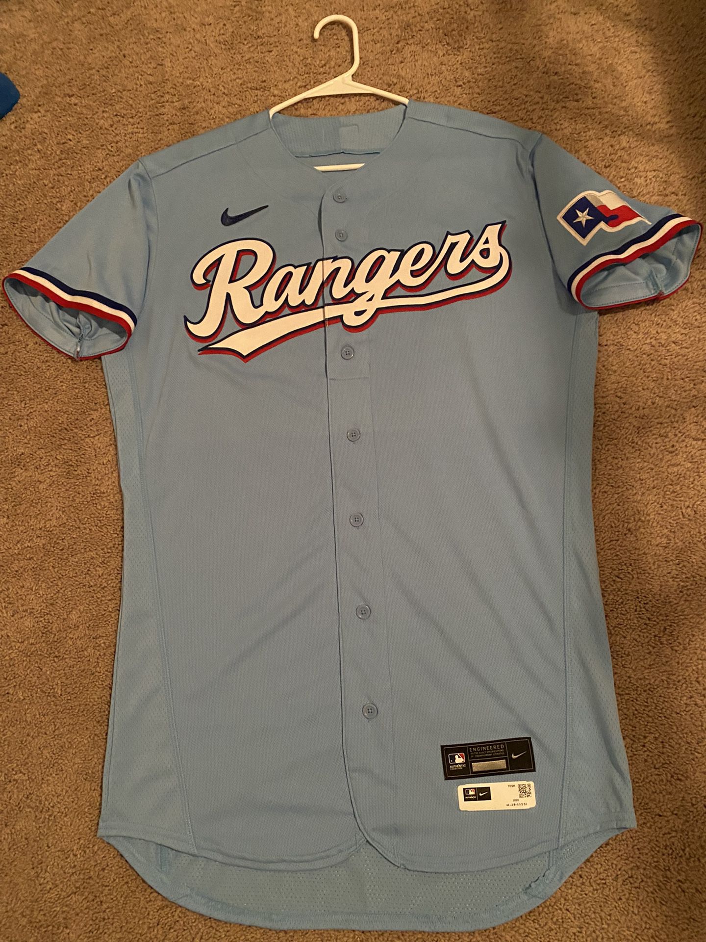 texas rangers light blue jersey