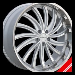 Brand New 20" RM15 5x114.3 Silver Brushed with Stainless Steel Lip Wheels
