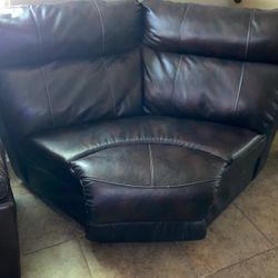 Brown Leather Couch Wedge 