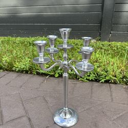Set of 11 elegant silver candelabras
