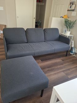 3 seater sofa with ottoman (IKEA GLOSTAD)