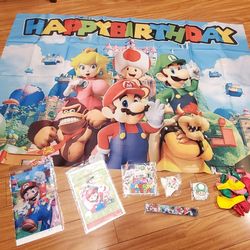 Super Mario Birthday Party Supplies, Super Mario Party Decorations Set