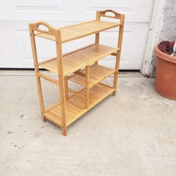 Bamboo Storage Shelf Rack  - Excellent Condition