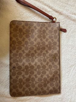COACH Signature Canvas Wristlet