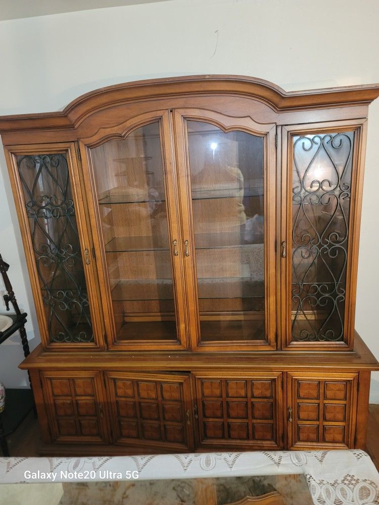 Solid Oak China Cabinet
