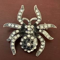 Spider Bling Rhinestone Pin Brooch Vintage To Now