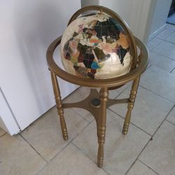 World Compass Globe With Mother Of Pearl 