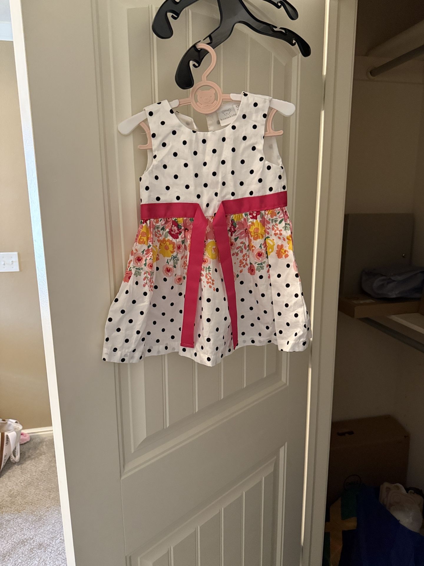 Koala Kids White and Black Polka Dot Dress