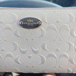 Coach White Leather Wallet