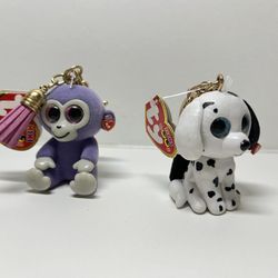 TY Beanie Boos Grapes the Monkey keychain  2 pieces 