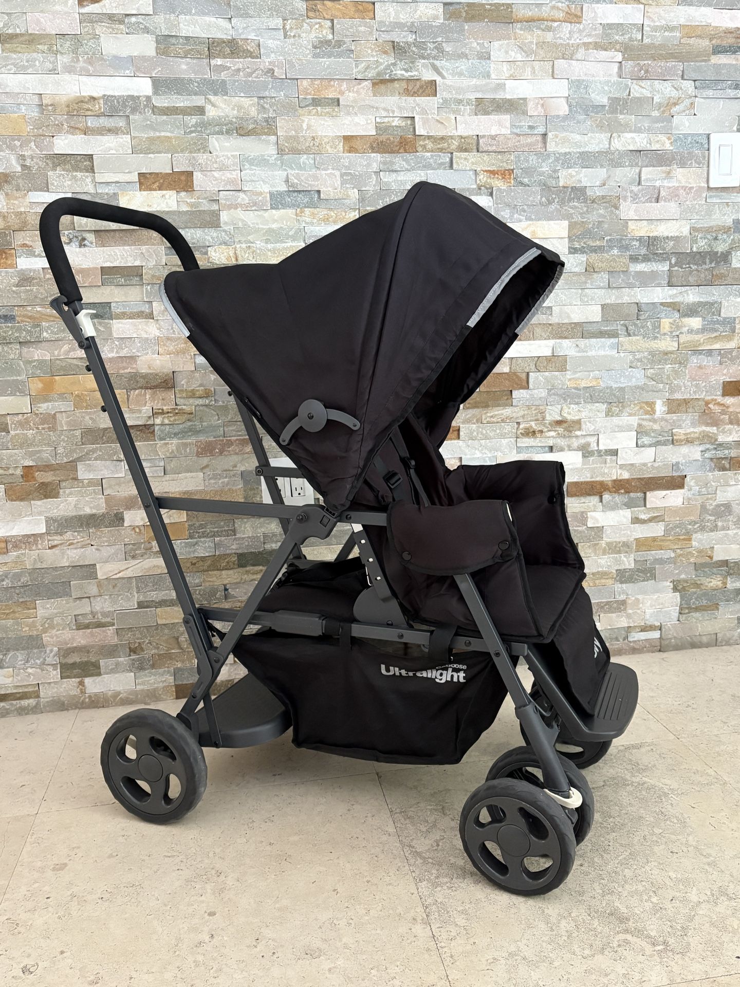 Joovy Caboose Ultralight Graphite Stroller, Sit and Stand, Tandem Stroller, Black