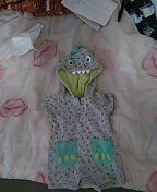 Newborn dinosaur hood onesie