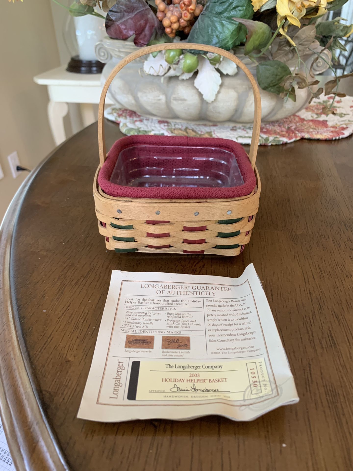 Longaberger small collectors basket