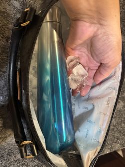 Insulated Purse Clutch, Luxury Tote Bag, Black, Faux Leather, Back Zioper Pocket by Sachi