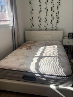 Full size bed frame and mattress