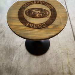 Custom 49ers Bar Table Epoxy Glass Finished