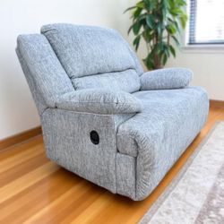 Ashley Furn. McClelland Gray Microfleece Oversized Armchair Recliner
