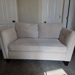 Suede Cream Colored Couch 