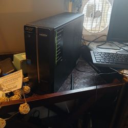 acer AXC-603G-UW13 desktop 500GB with keyboard and mouse, 19" dell flatscreen monitor