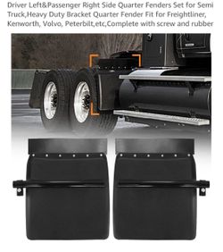Brand new in box Driver Left&Passenger Right Side Quarter Fenders Set for Semi Truck,Heavy Duty Bracket Quarter Fender Fit for Freightliner, Kenworth,