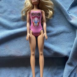 2015 Mattel Water Play Barbie #DGT78 Barbie Doll Flamingo Swimsuit Blonde