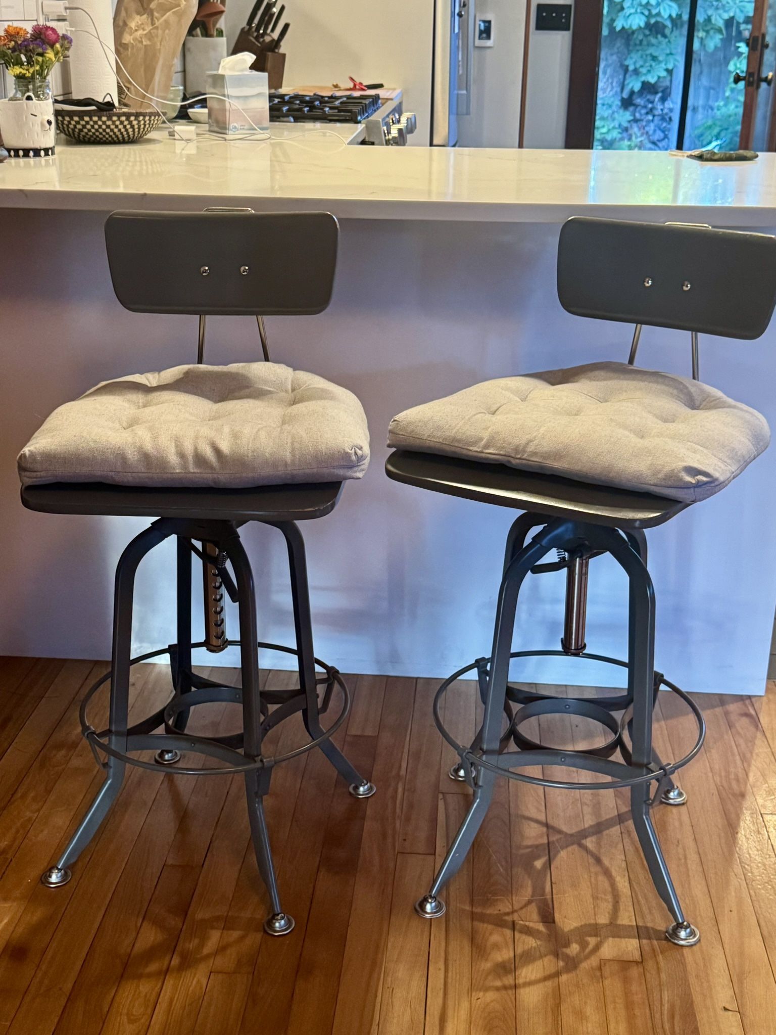 Adjustable West Elm bar Stools