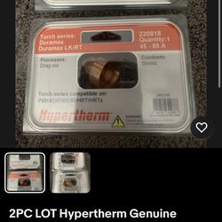 2PC LOT Hypertherm Genuine Retaining Cap & Drag-Cut Shield