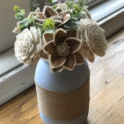 Centerpiece Made With Wood Flowers