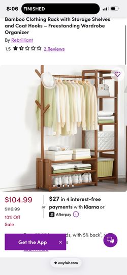 Bamboo clothing rack
