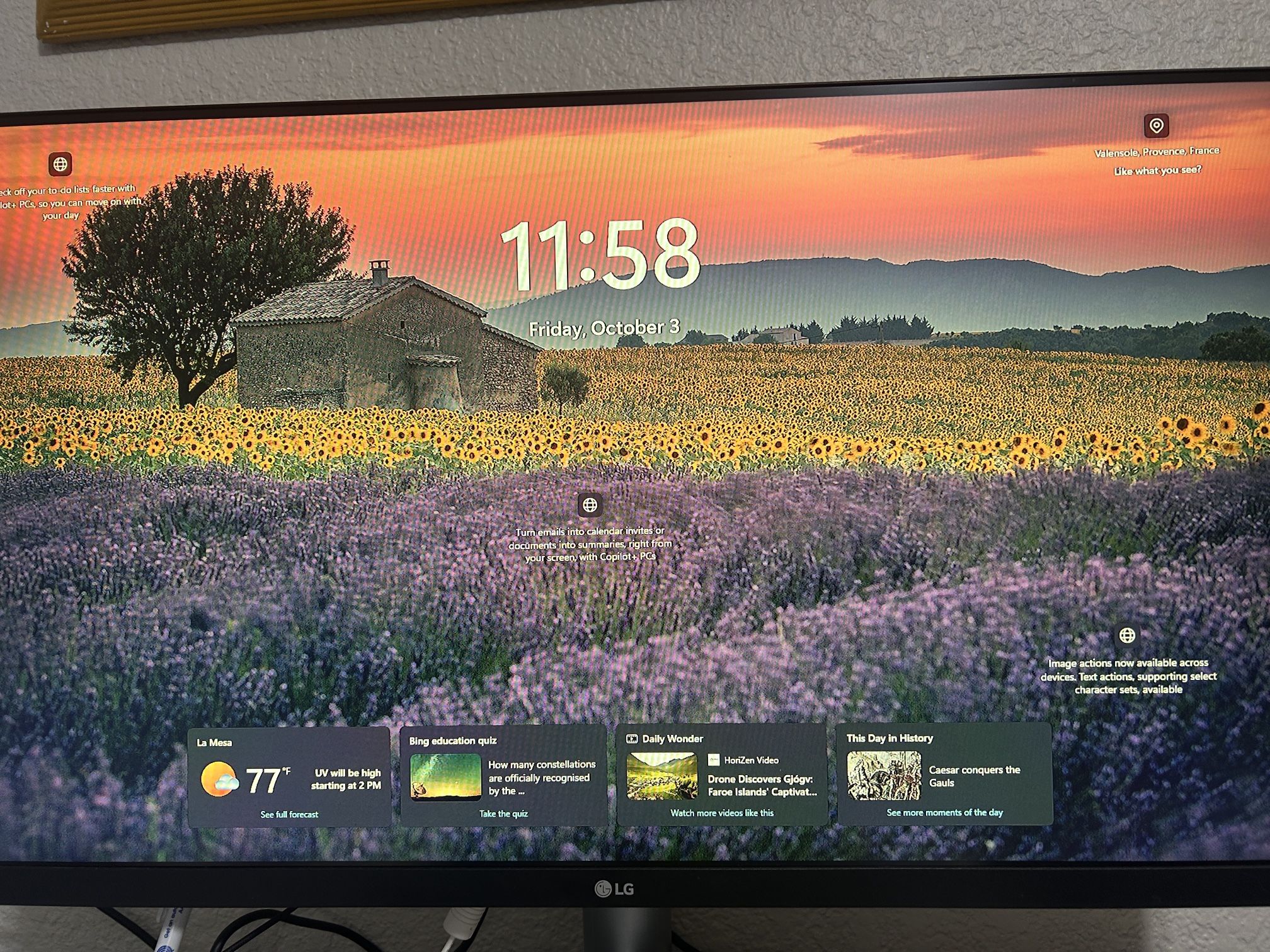 LG 27” monitor for windows PC laptop