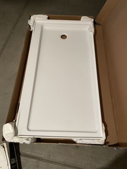 Delta Classic 500 60 in. L x 32 in. W Alcove Shower Pan Base with Left Drain in High Gloss White 