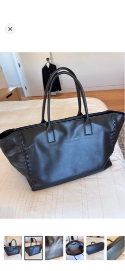 Bottega Veneta Large Fondant Leather Duffle/ Tote Bag with Woven Detail