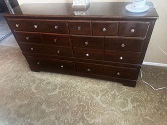 Large 6-Drawer Dark Wood Dresser – $100 OBO