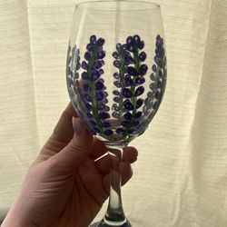 Hand Painted Wine Glass