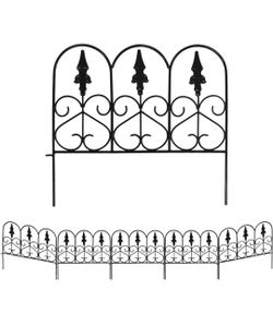 (New in Box) SCENDOR 5Pack Decorative Garden Fence Metal Fence Border 18" H x 20" W Fence Panels Fence Landscape Fencing for Flower Bed Yard Dogs Anim
