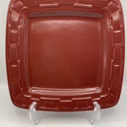 VTG LONGABERGER Square Red Paprika Color Plate or Platter Heavy Woven Traditions 