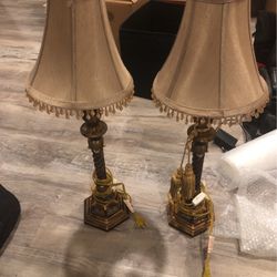 2 Antique Bedside Lamps
