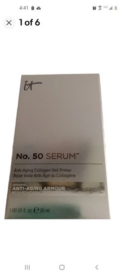 SEALED w Box It Cosmetics No. 50 Serum Anti-Aging Collagen Veil Primer 1 oz Full Size