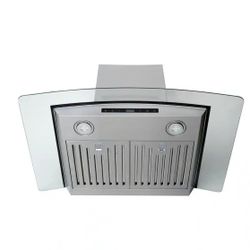 Vissani 30 in. W Convertible Glass Wall Mount Range Hood with 2 Charcoal Filters in Stainless Steel