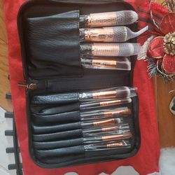 11pcs premium makeup brush set with bookcases bag